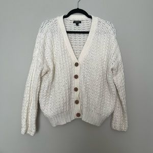 White knitted cardigan